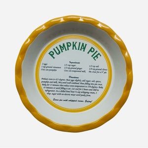 Fabulous Home "Vintage Recipes Collection" Pumpkin Pie Plate Bakeware 11"